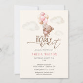 We Can Bearly Wait Teddy Bear Baby Girl Shower Kaart (Voorkant)