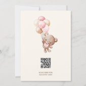 We Can Bearly Wait Teddy Bear Baby Girl Shower Kaart (Achterkant)