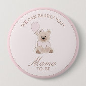 We Can Bearly Wait Teddy Bear Baby Pink Shower Ronde Button 4,0 Cm (Voorkant)