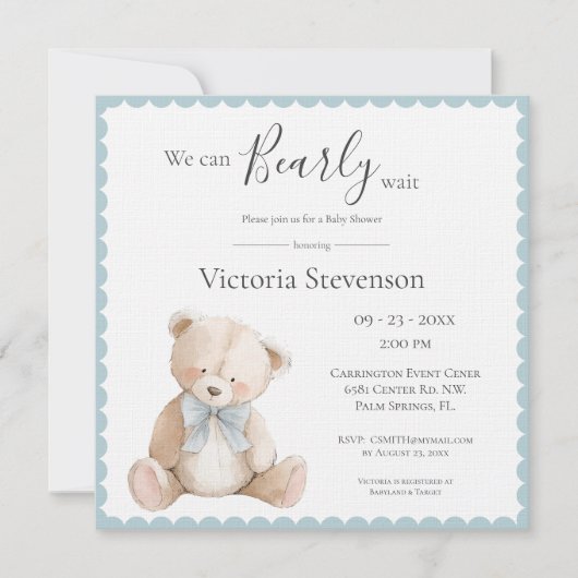 We Can Bearly Wait Teddy Bear Baby Shower (Voorkant)