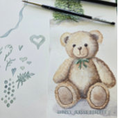 We Can Bearly Wait Teddy Bear Baby Shower Boy  Kaart