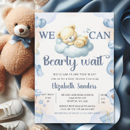 We can Bearly wait - Teddy Bear Baby Shower Boy Kaart