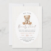 We Can Bearly Wait Teddy Bear Baby Shower Kaart (Voorkant)