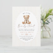 We Can Bearly Wait Teddy Bear Baby Shower Kaart (Staand voorkant)