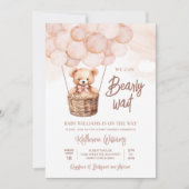 We Can Bearly Wait Teddy Bear Baby Shower Kaart (Voorkant)