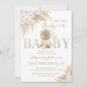 We Can Bearly Wait Teddy Bear Baby Shower Kaart (Voorkant)