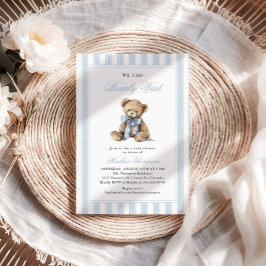We Can Bearly Wait Teddy Bear Baby Shower Kaart