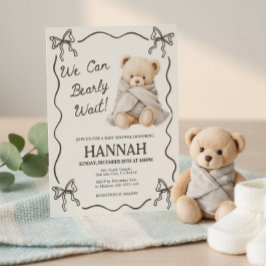 We Can Bearly Wait, Teddy Bear Baby Shower  Kaart