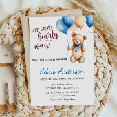 We Can Bearly Wait Teddy Bear Baby Shower  Kaart