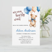 We Can Bearly Wait Teddy Bear Baby Shower  Kaart (Staand voorkant)
