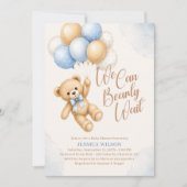 We Can Bearly Wait Teddy Bear Baby Shower Kaart (Voorkant)