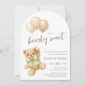 We Can Bearly Wait Teddy Bear Baby Shower Kaart (Voorkant)