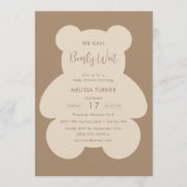 We Can Bearly Wait Teddy Bear Baby Shower Kaart (Voorkant)