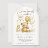 We Can Bearly Wait Teddy Bear Baby Shower  Kaart (Voorkant)