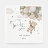 We Can Bearly Wait Teddy Bear Baby Shower Napkins Servet (Voorkant)