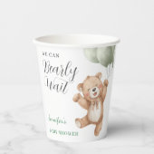 We Can Bearly Wait Teddy Bear Baby Shower Papieren Bekers (Voorkant)
