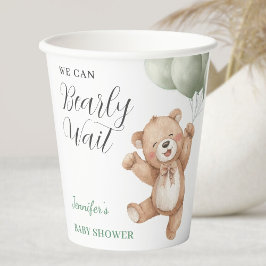 We Can Bearly Wait Teddy Bear Baby Shower Papieren Bekers