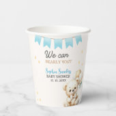 "We Can Bearly Wait! Teddy Bear Baby Shower Papieren Bekers (Achterkant)
