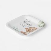 We Can Bearly Wait Teddy Bear Baby Shower  Papieren Bordje (Gebogen)
