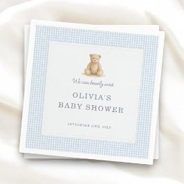 We Can Bearly Wait Teddy Bear Baby Shower Party Servet