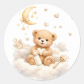 We can Bearly Wait Teddy Bear Baby Shower Ronde Sticker (Voorkant)