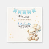 "We Can Bearly Wait! Teddy Bear Baby Shower Servet (Voorkant)