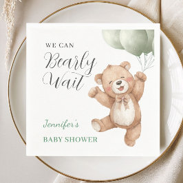 We Can Bearly Wait Teddy Bear Baby Shower Servet