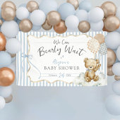 We Can Bearly Wait Teddy Bear Blue Baby Boy Shower Spandoek