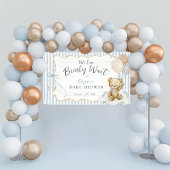 We Can Bearly Wait Teddy Bear Blue Baby Boy Shower Spandoek