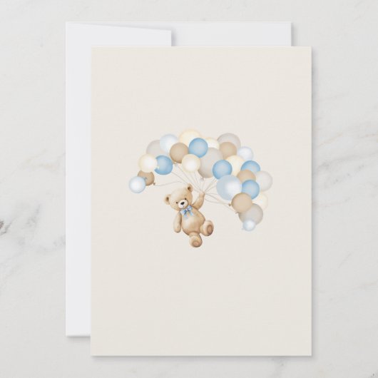 We Can Bearly Wait Teddy Bear Boy Baby Shower Kaart (Achterkant)