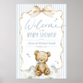 We Can Bearly Wait Teddy Bear Boy Shower Welcome Poster (Voorkant)