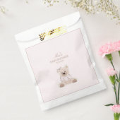 We Can Bearly Wait Teddy Bear Pink Baby Shower Bedankzakje (Gezegeld)