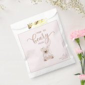 We Can Bearly Wait Teddy Bear Pink Baby Shower Bedankzakje (Gezegeld)