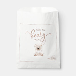 We Can Bearly Wait Teddy Bear Pink Baby Shower Bedankzakje