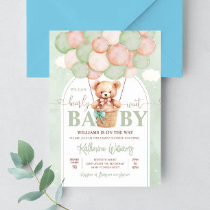 We Can Bearly Wait Teddybeer Baby Borrel Kaart