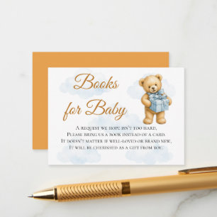 We Can Bearly Wait Teddybeer Baby Jongens Shower Informatiekaartje