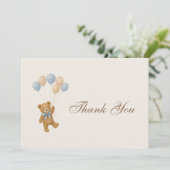 We Can Bearly Wait Teddybeer Babyshower Bedankkaart (Staand voorkant)