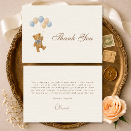 We Can Bearly Wait Teddybeer Babyshower Bedankkaart