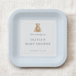 We Can Bearly Wait Teddybeer Babyshower Feest Papieren Bordje