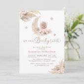 We Can Bearly Wait Teddybeer Babyshower Kaart (Staand voorkant)