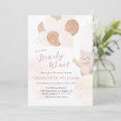 We Can Bearly Wait | Teddybeer Babyshower Kaart (Staand voorkant)