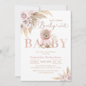 We Can Bearly Wait Teddybeer Babyshower Kaart (Voorkant)