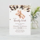We Can Bearly Wait Teddybeer Babyshower Kaart (Staand voorkant)