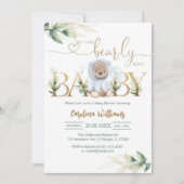 We Can Bearly Wait Teddybeer Babyshower Kaart (Voorkant)