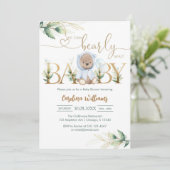 We Can Bearly Wait Teddybeer Babyshower Kaart (Staand voorkant)