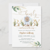 We Can Bearly Wait Teddybeer Babyshower Kaart (Voorkant)