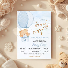 We Can Bearly Wait Teddybeer Heet Lucht Ballon Bab Kaart