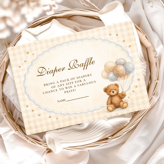 We Can Bearly Wait Teddybeer Luier Raffle Informatiekaartje