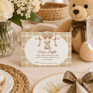 We Can Bearly Wait Teddybeer Luier Raffle Informatiekaartje