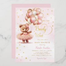 We Can Bearly Wait Teddybeer Meisje Baby Borrel
